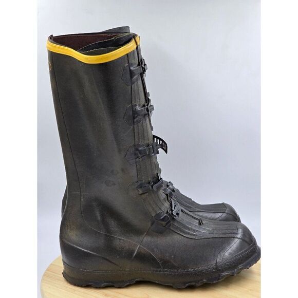 LaCrosse Men's 14" WP Rubber ZXT Buckle Overshoe Waterproof Boots Black Size 9 - Picture 1 of 7